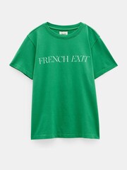 Hush Green French Exit 100% Cotton T-Shirt - Image 5 of 5