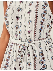 Accessorize White Fan Print Crinkle Jumpsuit - Image 3 of 4