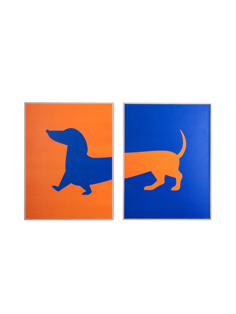 pt, Set of 2 Blue/Orange Dachshund Wall Art Set - Image 2 of 3