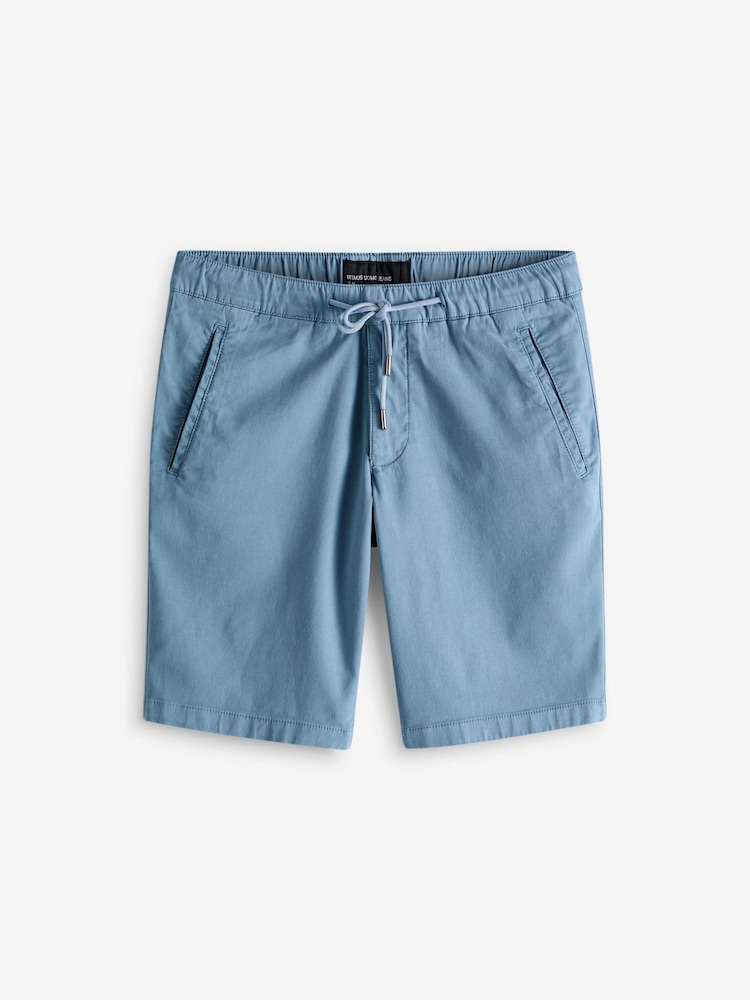 Remus Uomo Blue Slim Leg Tencel Stretch Chino Shorts - Image 1 of 1 Remus Uomo Blue Slim Leg Tencel Stretch Chino Shorts - Image 1 of 1