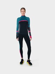 Sweaty Betty Black Beet Pink Reef Teal Athlete Seamless Half Zip Long Sleeve Top - Image 4 of 7