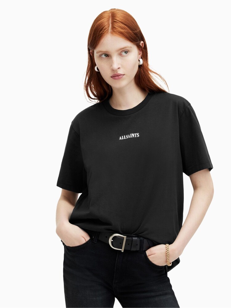 AllSaints Black Fortuna BF T-Shirt - Image 1 of 7