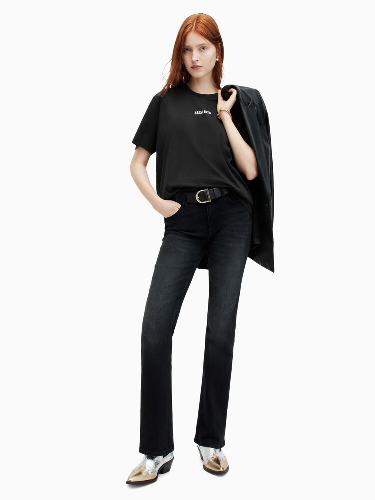 AllSaints Black Fortuna BF T-Shirt - Image 3 of 7