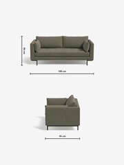 MADE.COM Cotton Weave Dark Olive Harlow 2 Seater Sofa - Image 3 of 4