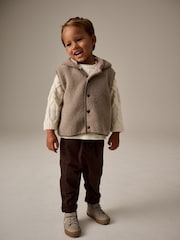 Tan Brown Fleece Gilet Jacket (3mths-7yrs) - Image 1 of 10