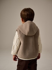 Tan Brown Fleece Gilet Jacket (3mths-7yrs) - Image 3 of 10