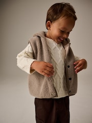 Tan Brown Fleece Gilet Jacket (3mths-7yrs) - Image 4 of 10