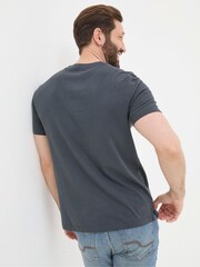 FatFace Lulworth Dark Grey 100% Cotton Organic Crew T-Shirt - Image 2 of 5