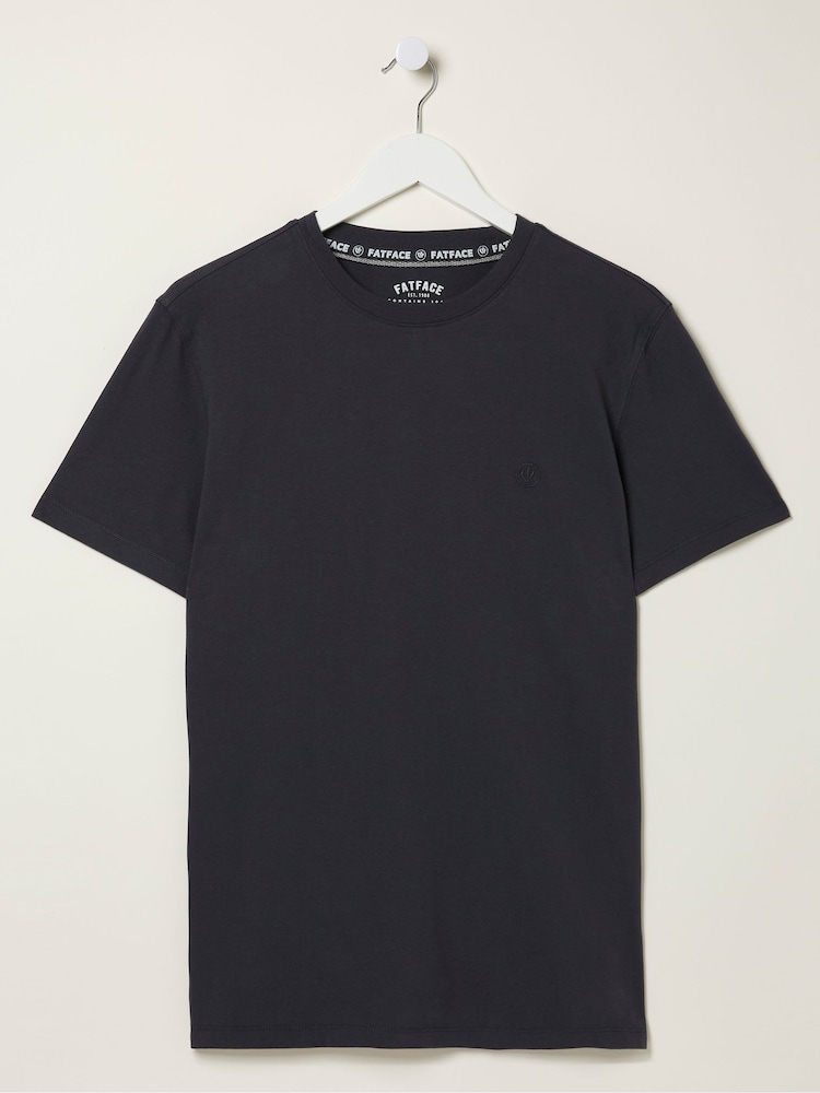 FatFace Lulworth Dark Grey 100% Cotton Organic Crew T-Shirt - Image 5 of 5