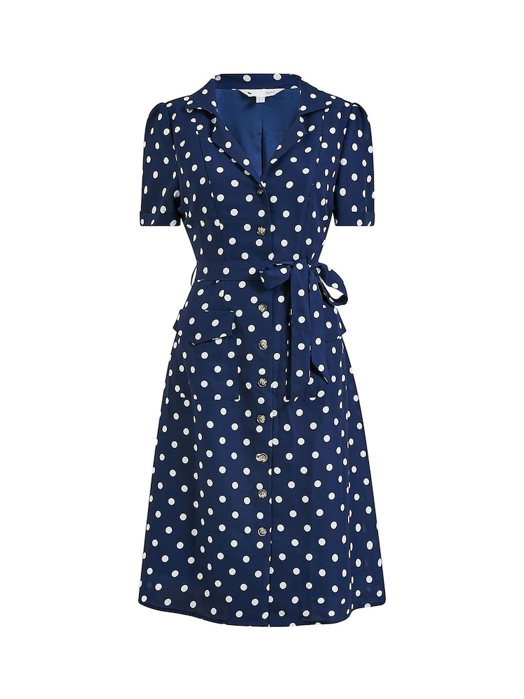 Yumi Retro-Hemdkleid mit Punktemuster - Bild 4 von 4 Yumi Retro-Hemdkleid mit Punktemuster - Bild 4 von 4
