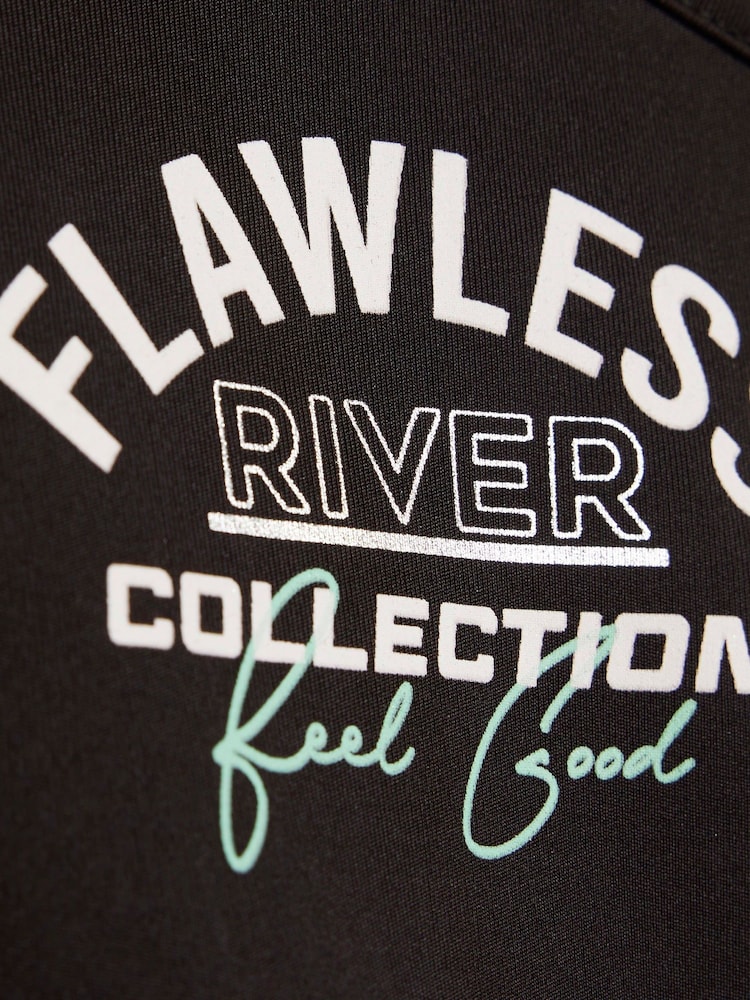 River Island Black Girls Active One Shoulder 100% Cotton Vests - Image 2 of 3 River Island Black Girls Active One Shoulder 100% Cotton Vests - Image 2 of 3
