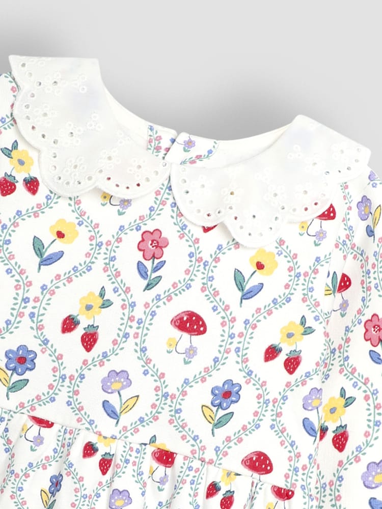 JoJo Maman Bébé Cream Collar Sweat Dress - Image 3 of 3