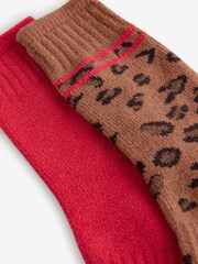 Rot, Animalprint - Cosy Ankle Socks with Cushion Sole 2 Pack - Bild 6 von 7