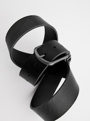 Black Distressed Faux Leather Belt - Image 3 of 3