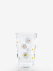 Set of 4 Clear Daisy Tumbler Glasses - Image 4 of 4