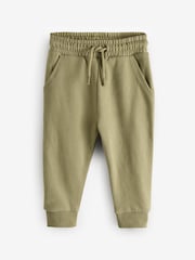 Rust Brown/Khaki/Sage Soft Touch Joggers 3 Pack (3mths-7yrs) - Image 2 of 7