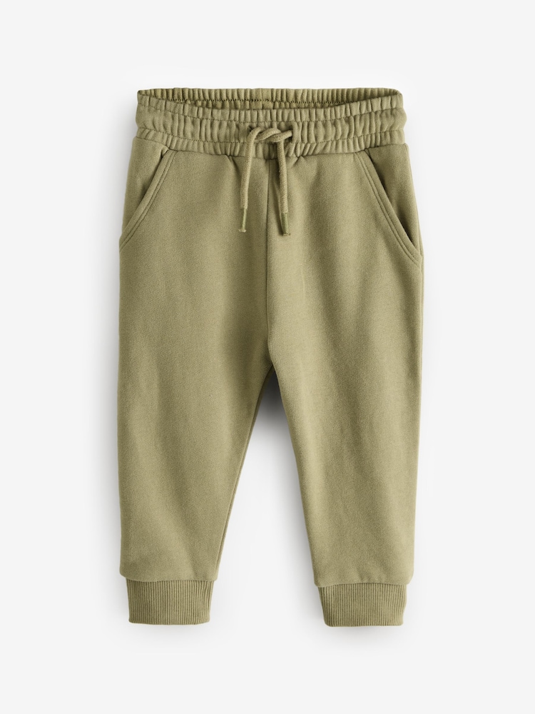 Rust Brown/Khaki/Sage Soft Touch Joggers 3 Pack (3mths-7yrs) - Image 2 of 7