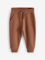 Rust Brown/Khaki/Sage Soft Touch Joggers 3 Pack (3mths-7yrs) - Image 4 of 7