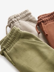 Rust Brown/Khaki/Sage Soft Touch Joggers 3 Pack (3mths-7yrs) - Image 7 of 7