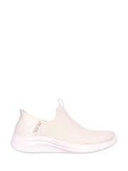 Skechers White Womens Ultra Flex 3.0 Slip In Trainers - Image 1 of 3