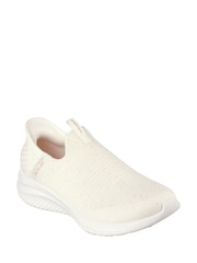 Skechers White Womens Ultra Flex 3.0 Slip In Trainers - Image 2 of 3