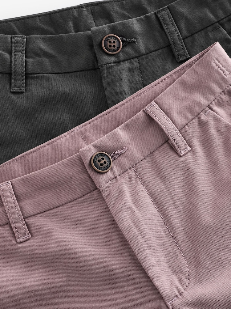 Charcoal Grey/Pink Chino Shorts 2 Pack (3-16yrs) - Image 5 of 5