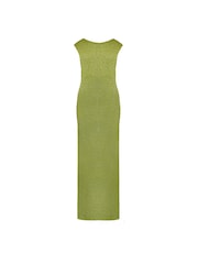 Ro&Zo Green Sheer Sparkle Knit Column Dress - Image 7 of 7