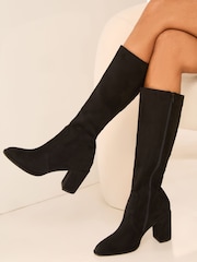 Lipsy Block Heel Knee Alto Faux Suede Boot - Imagen 2 de 4