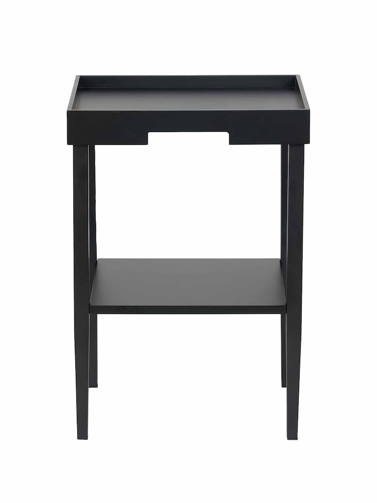 Pacific Black Marnie Wood Side Table with Shelf - Image 2 of 6