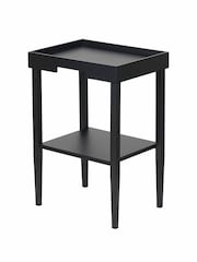 Pacific Black Marnie Wood Side Table with Shelf - Image 3 of 6