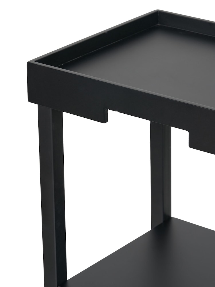Pacific Black Marnie Wood Side Table with Shelf - Image 6 of 6