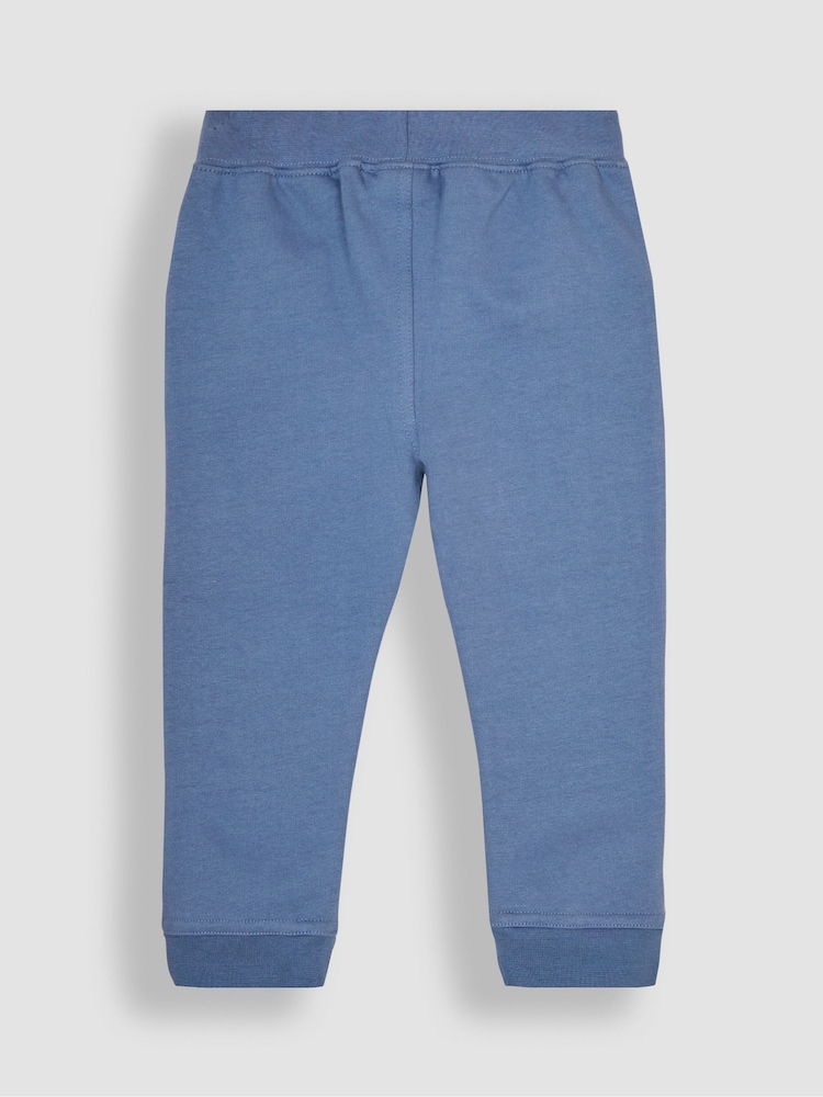 JoJo Maman Bébé Denim Blue Construction Appliqué Knee Pet in Pocket Joggers - Image 2 of 3