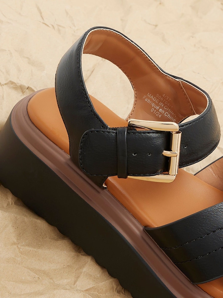River Island Black Two Part Flatform Sandals - Image 4 of 4 River Island Black Two Part Flatform Sandals - Image 4 of 4
