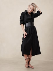 Banana Republic Black Poplin Maxi Shirt Dress - Image 1 of 1