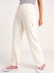 Simply Be Cream Cargo Jeans - Image 2 of 3