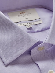 Hawes & Curtis Slim Purple 100% Cotton Non-Iron Dobby Shirt - Image 3 of 3