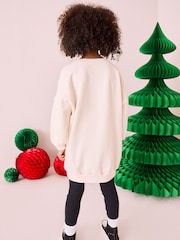 Ecru White Mickey Mouse Christmas License Oversized Sweatshirt (3-16yrs) - Image 2 of 3