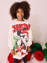 Ecru White Mickey Mouse Christmas License Oversized Sweatshirt (3-16yrs) - Image 3 of 3