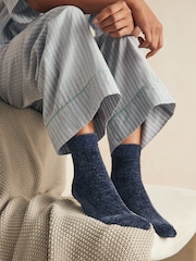 Berry Red/Navy Blue Velvet Cosy Socks 2 Pack - Image 2 of 5