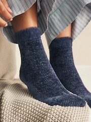 Berry Red/Navy Blue Velvet Cosy Socks 2 Pack - Image 3 of 5