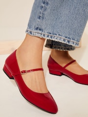 rdeča - Friends Like These Faux Leather Patent Round Toe Mary Jane Ballet lahki športni copati - Slika 4 iz 4