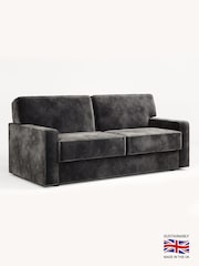 Jay-Be Luxe Velvet Steel Grey Linea 3 Seater Sofa Bed - Image 2 of 6