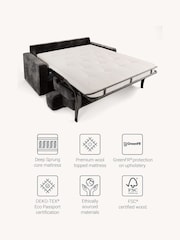 Jay-Be Luxe Velvet Steel Grey Linea 3 Seater Sofa Bed - Image 3 of 6