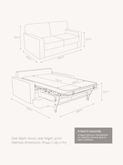 Jay-Be Luxe Velvet Steel Grey Linea 3 Seater Sofa Bed - Image 6 of 6