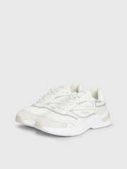 Calvin Klein White Runner Lace-Up Mesh Sneakers - Image 1 of 7