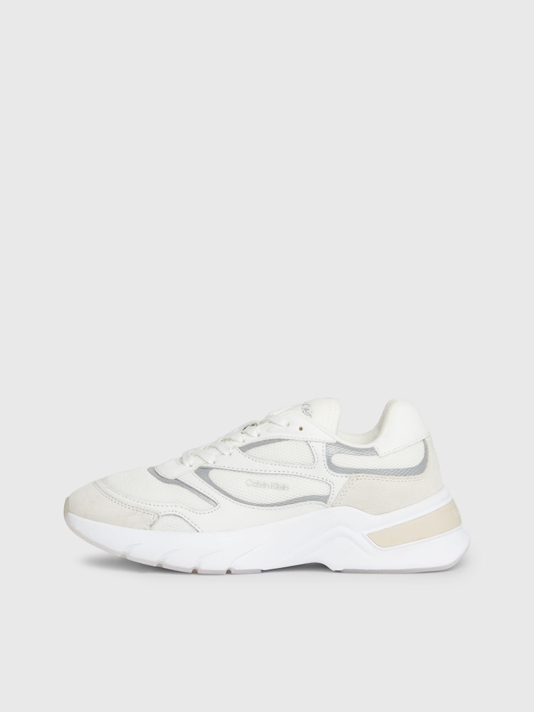 Calvin Klein White Runner Lace-Up Mesh Sneakers - Image 2 of 7