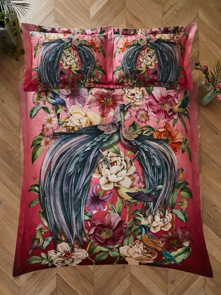 Joe Browns Pink Peacock Plumage Reversible Bed Set - Image 1 of 6