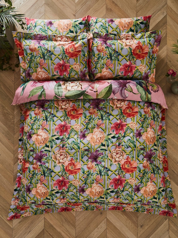 Joe Browns Pink Peacock Plumage Reversible Bed Set - Image 2 of 6