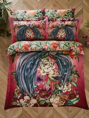 Joe Browns Pink Peacock Plumage Reversible Bed Set - Image 3 of 6