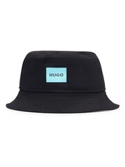 HUGO Black 100% Cotton Twill Bucket Hat With Logo Label - Image 1 of 3